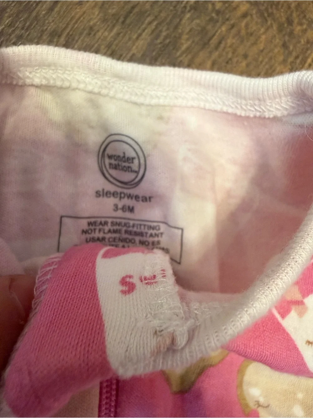 wonder nation Pink Cookie & Milk Bottle Footed One-Piece
